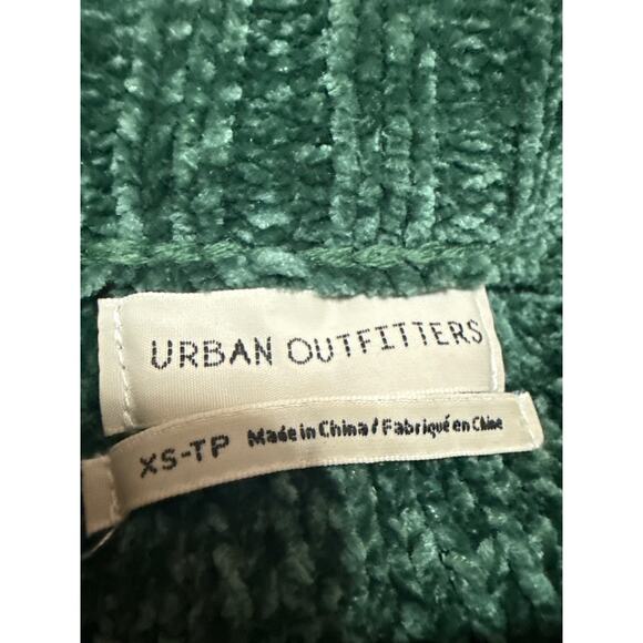 Urban Outfitters Daria Double Take Chenille Green Turtleneck Cropped Sweater XS - Picture 3 of 4